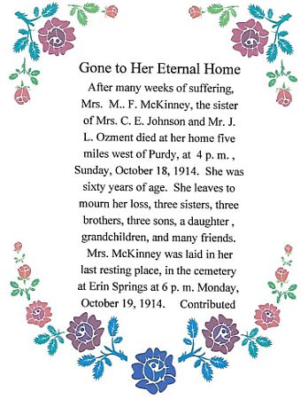 Mary's obituary