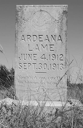 Ardeana Lame gravestone