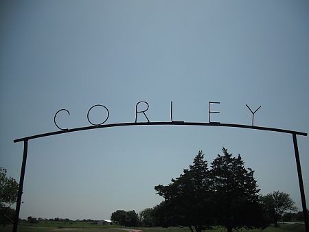 Corley cemetery entrance sign