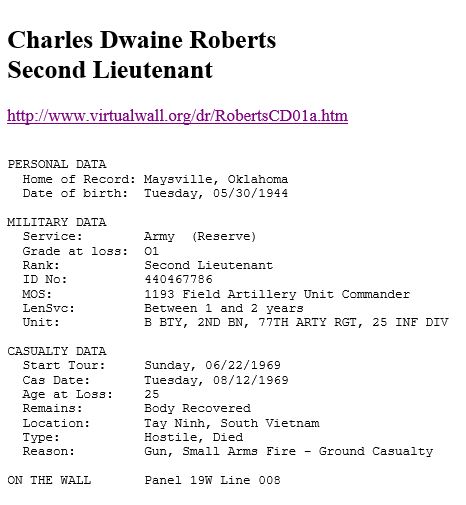 Charles Dwaine Roberts info
