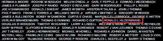 Ronald's name on the wall