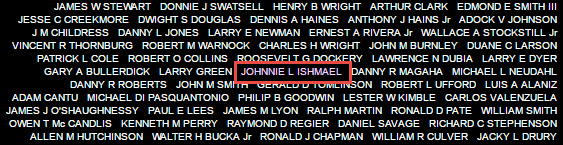 Johnnie's name on the wall