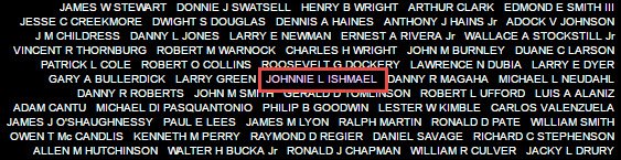 Johnnie's name on the wall