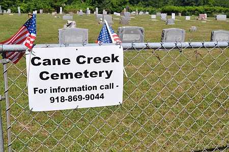 Cane Creek Cemetery sign