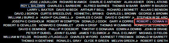 &nbsp;name on the wall