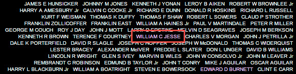 William's name on the wall