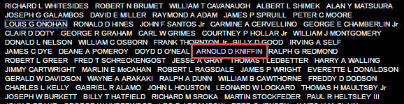 Arnold's name on the wall
