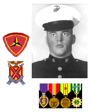 his photo and medals and insignia