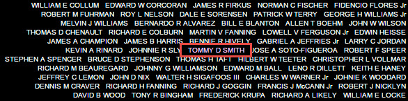 Tommy's name on the wall