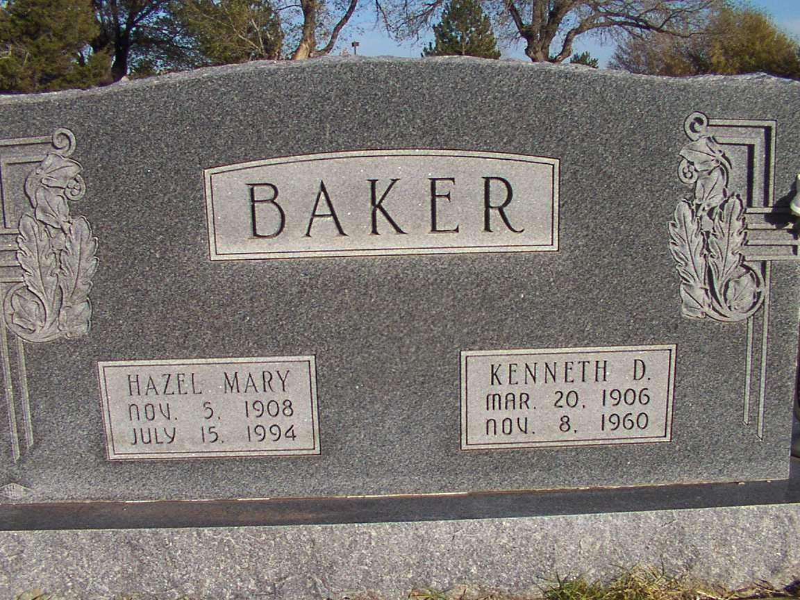 Kenneth Dewitt Hazel Mary Bennett Baker