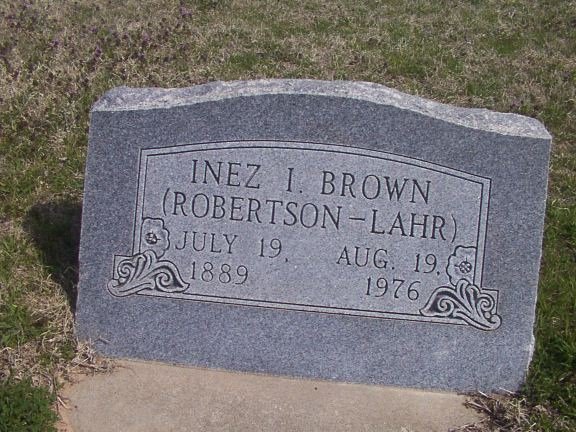 Inez I Robertson Lahr Brown